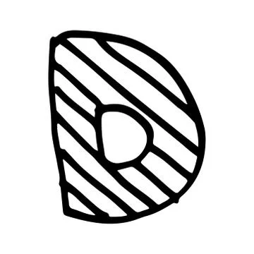 Vector hand drawn letter D Stock Illustration