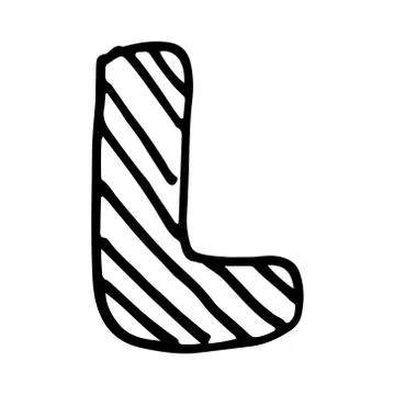 Vector hand drawn letter L Stock Illustration