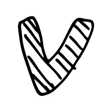 Vector hand drawn letter V Stock Illustration