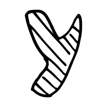 Vector hand drawn letter Y Stock Illustration