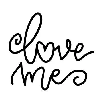 Vector hand drawn lettering for greeting card - Love me. Calligraphy poster Stock Illustration