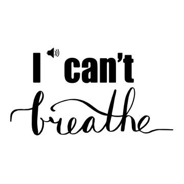 Vector hand drawn lettering I cant breathe in black Stock Illustration