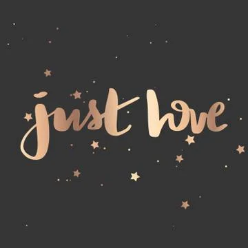 Vector hand drawn lettering phrase. Modern golden brush calligraphy Stock Illustration