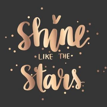 Vector hand drawn lettering phrase. Modern golden brush calligraphy Stock Illustration
