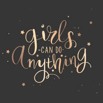 Vector hand drawn lettering phrase. Modern golden brush calligraphy Stock Illustration
