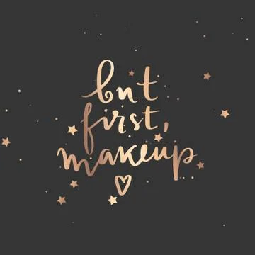 Vector hand drawn lettering phrase. Modern golden brush calligraphy Stock Illustration