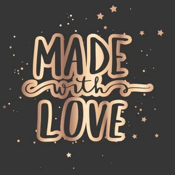 Vector hand drawn lettering phrase. Modern golden brush calligraphy Stock Illustration