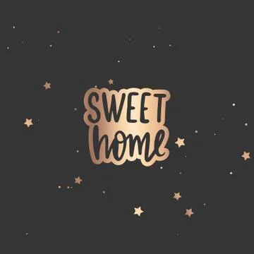 Vector hand drawn lettering phrase. Modern golden brush calligraphy Stock Illustration