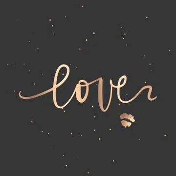 Vector hand drawn lettering phrase. Modern golden brush calligraphy Stock Illustration