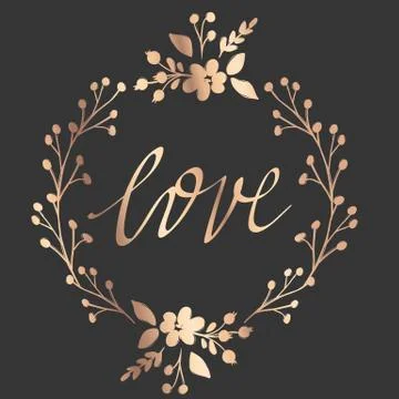 Vector hand drawn lettering phrase. Modern golden brush calligraphy Stock Illustration