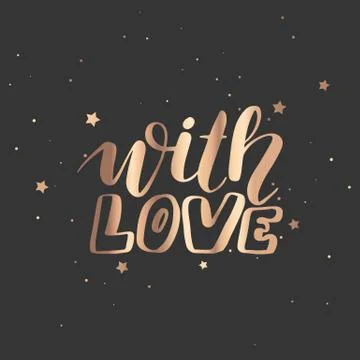 Vector hand drawn lettering phrase. Modern golden brush calligraphy Stock Illustration