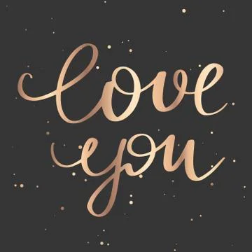 Vector hand drawn lettering phrase. Modern golden brush calligraphy Stock Illustration