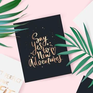 Vector hand drawn lettering phrase. Motivation and inspiration gold quote. Stock Illustration