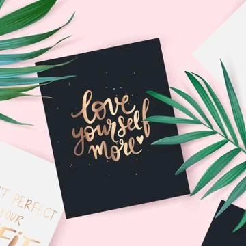 Vector hand drawn lettering phrase. Motivation and inspiration gold quote. Stock Illustration