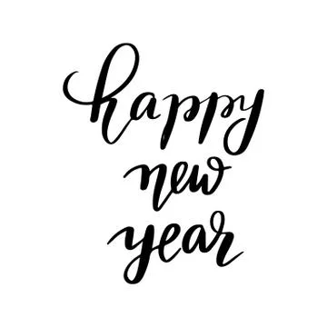 Vector hand drawn lettering phrases. Merry Christmas and Happy New Year Stock Illustration