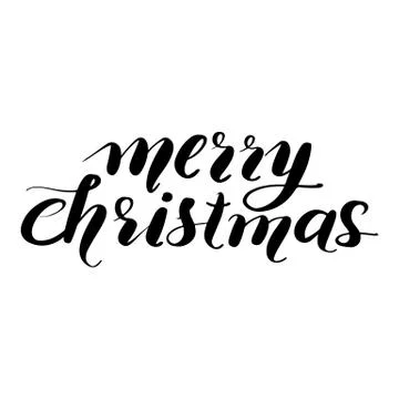 Vector hand drawn lettering phrases. Merry Christmas and Happy New Year Stock Illustration