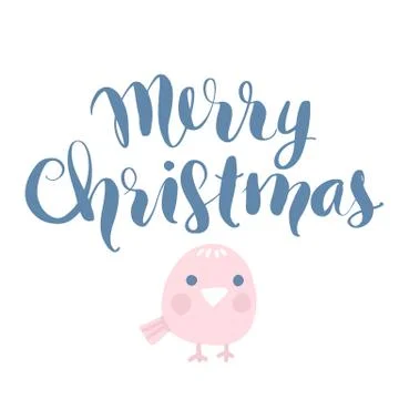 Vector hand drawn lettering phrases. Merry Christmas and Happy New Year Stock Illustration