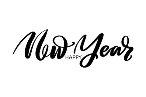 Vector hand drawn lettering phrases. Merry Christmas and Happy New Year Stock Illustration