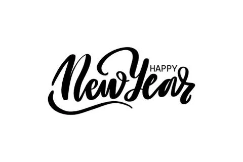 Vector hand drawn lettering phrases. Merry Christmas and Happy New Year Stock Illustration