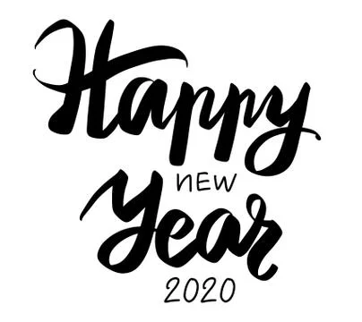 Vector hand drawn lettering phrases. Merry Christmas and Happy New Year Stock Illustration