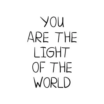 Vector hand-drawn lettering with stripes and dots. You are the light of the w Stock Illustration