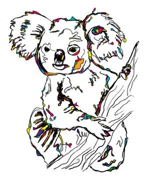 Vector Hand Drawn Line Art Koala イラスト素材