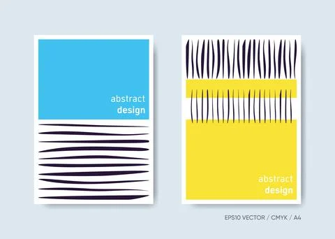 Vector hand drawn lines brochure cover template Illustration