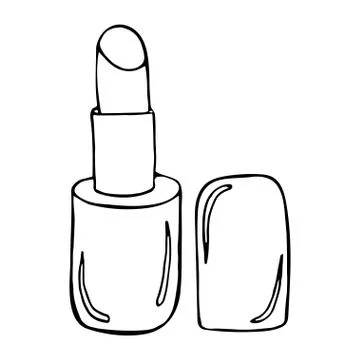 Vector hand drawn Lipstick outline doodle icon. Lipstick sketch illustration Stock Illustration