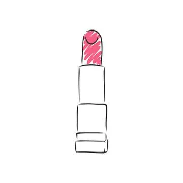 Vector hand drawn Lipstick outline doodle icon. Lipstick sketch Stock Illustration
