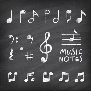 Vector Hand Drawn Music notes Stock Illustration
