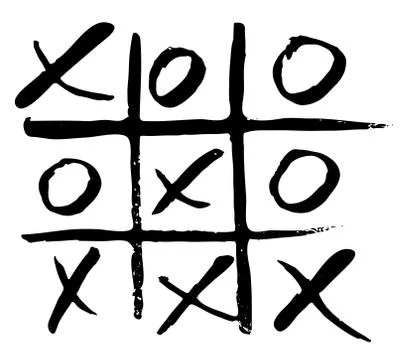 Vector hand drawn noughts and crosses Stock Illustration