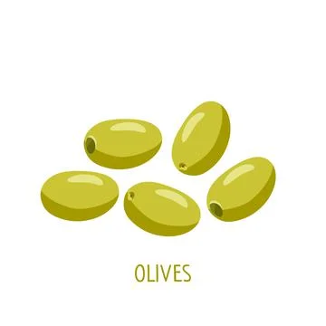 Vector hand drawn olives icon. Vegetable for the Mediterranean or vegan diet Illustrazione stock