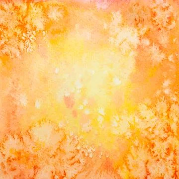 Vector Hand Drawn Orange Watercolor Background Stock Illustration