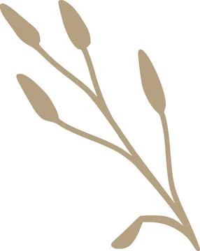 Vector hand drawn organic sketchy branch with leaves 库存插图
