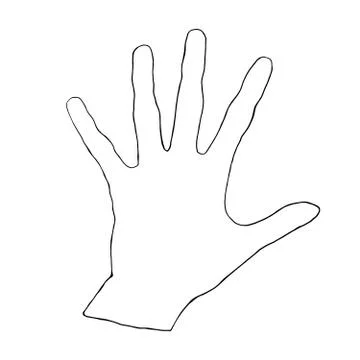 Vector hand drawn outline of hand. Element of design on theme of stop racism, Stock Illustration