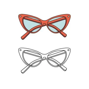 Vector hand-drawn outline isolated pair of glasses Stock Illustration