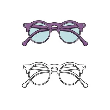 Vector hand-drawn outline isolated pair of glasses Stock Illustration