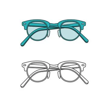 Vector hand-drawn outline isolated pair of glasses Stock Illustration