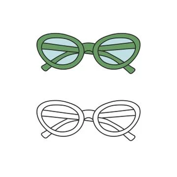 Vector hand-drawn outline isolated pair of glasses Illustrazione stock