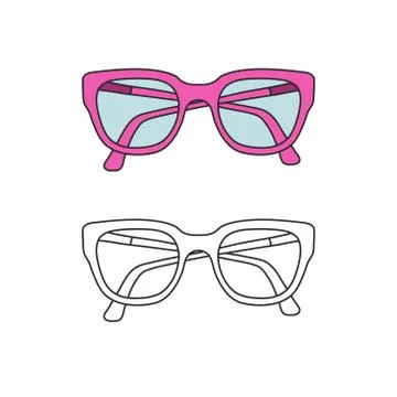 Vector hand-drawn outline isolated pair of glasses Stock Illustration