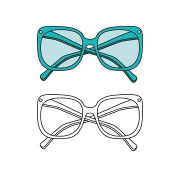 Vector hand-drawn outline isolated pair of glasses Stock Illustration