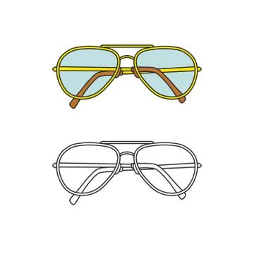 Vector hand-drawn outline isolated pair of glasses Stock Illustration