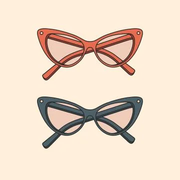 Vector hand-drawn outline isolated pair of glasses Stock Illustration