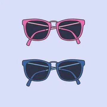 Vector hand-drawn outline isolated pair of glasses Stock Illustration