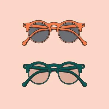 Vector hand-drawn outline isolated pair of glasses Illustrazione stock