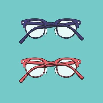 Vector hand-drawn outline isolated pair of glasses Stock Illustration