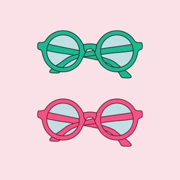 Vector hand-drawn outline isolated pair of glasses Stock Illustration