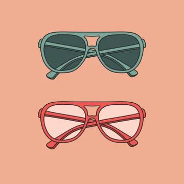 Vector hand-drawn outline isolated pair of glasses Stock Illustration