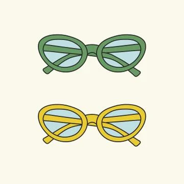 Vector hand-drawn outline isolated pair of glasses Stock Illustration