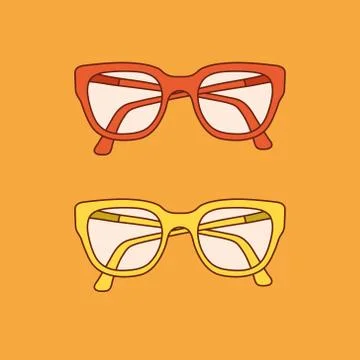Vector hand-drawn outline isolated pair of glasses Stock Illustration